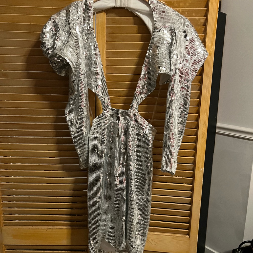 Sequence Backless Silver Mini Dress